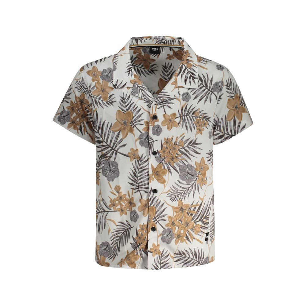 Hugo Boss White Polyester Men's Shirt